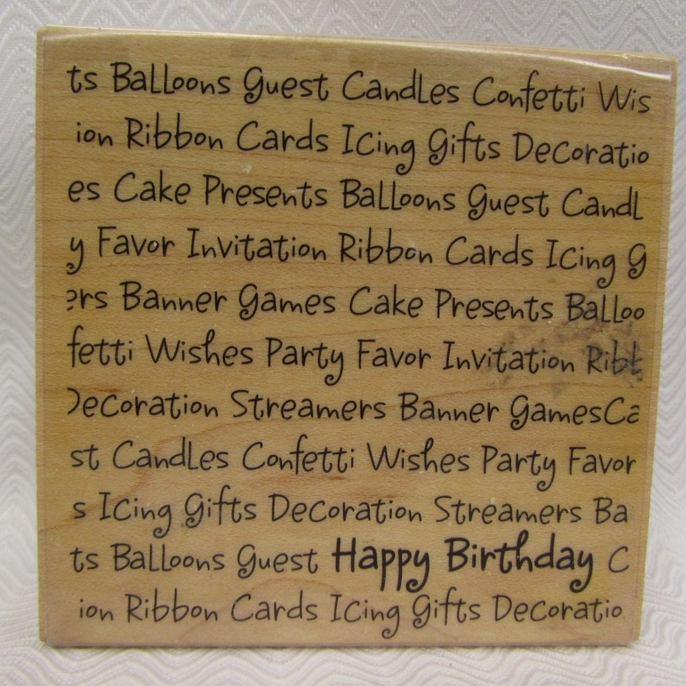 Stampabilities Happy Birthday Background Rubber Stamp 2007 Party Card Making